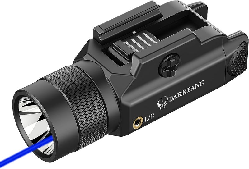 DARKFANG Tactical Flashlight and Blue Laser Light Combo 1500 Lumen for Shotgun/Pistol Light with Momentary/Strobe Function for 1913 Picatinny Rail - Image 1